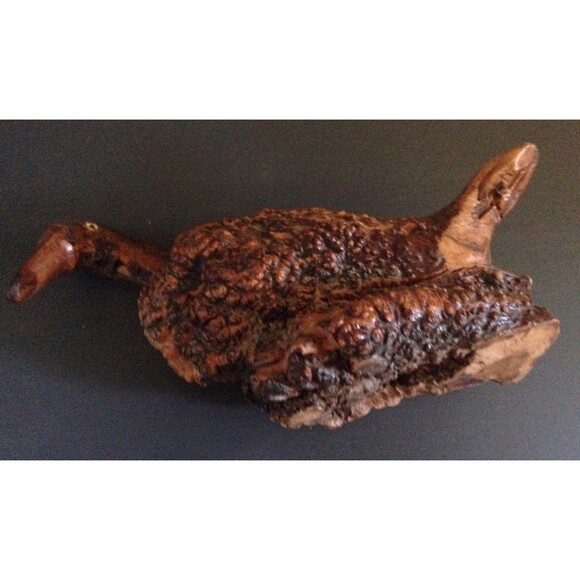 Vintage 30s Burl Wood‎ Duck Sculpture Folk Art Rustic Americana USA Made - Picture 6 of 6